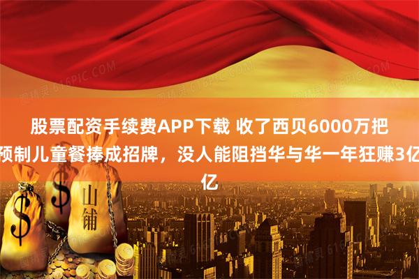 股票配资手续费APP下载 收了西贝6000万把预制儿童餐捧成招牌，没人能阻挡华与华一年狂赚3亿