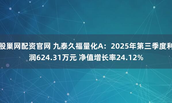 股巢网配资官网 九泰久福量化A：2025年第三季度利润624.31万元 净值增长率24.12%