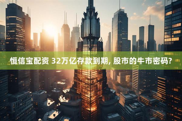 恒信宝配资 32万亿存款到期, 股市的牛市密码?